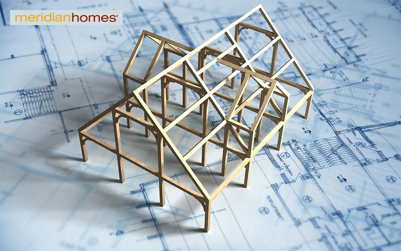 Model house and blueprint